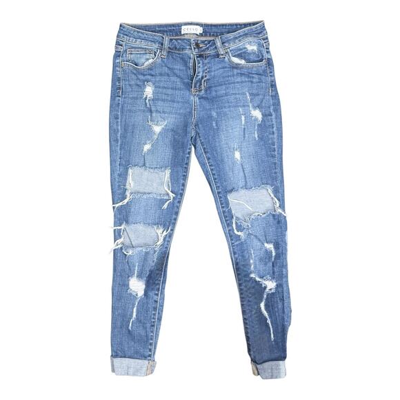 Cello Denim - Cello Women's Size 3 Distressed Rip and Repair Mid Rise Skinny Jeans